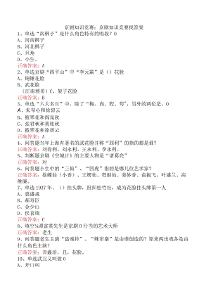 京剧知识竞赛：京剧知识竞赛找答案.docx