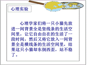 心理学家们将一只小猫先放进一间背景全是竖线条的生活....ppt