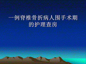 一例胸腰椎骨折病例护理个案查房.ppt
