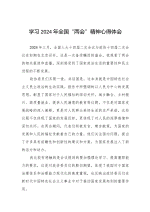 学习2024年全国“两会”精神心得体会优秀范文33篇.docx
