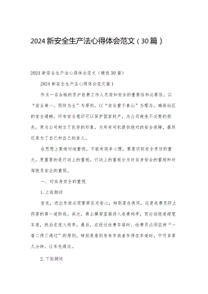 2024新安全生产法心得体会范文（30篇）.docx