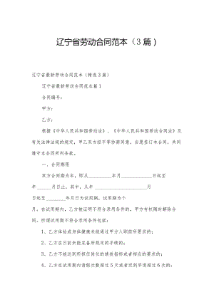 辽宁省劳动合同范本（3篇）.docx