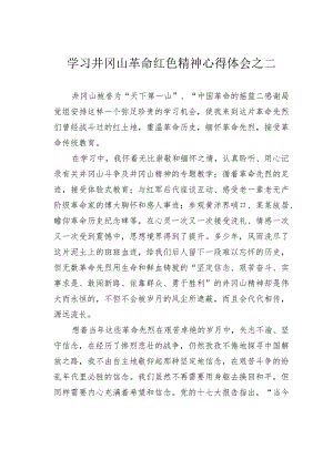 学习井冈山革命红色精神心得体会之二.docx