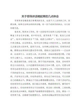 关于领导讲话稿起草的几点体会.docx