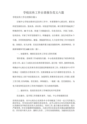 学校宣传工作自查报告范文六篇.docx