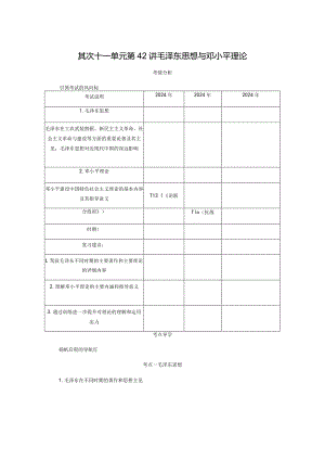 2024届一轮复习人教版（江苏专用）：第42讲毛泽东思想与邓小平理论（学案）.docx