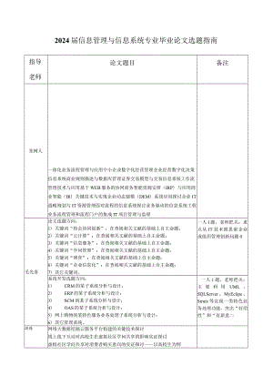2024届信息学院毕业论文选题指南.docx