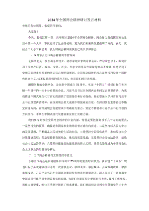 2024年全国两会精神研讨发言材料四.docx