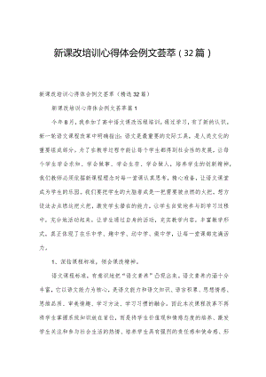 新课改培训心得体会例文荟萃（32篇）.docx