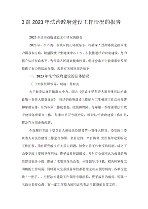 3篇2023年法治政府建设工作情况的报告.docx