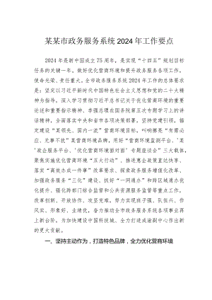 某某市政务服务系统2024年工作要点.docx