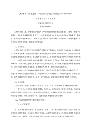 2024年“国培计划”—内蒙古自治区农村牧区小学骨干教师.docx