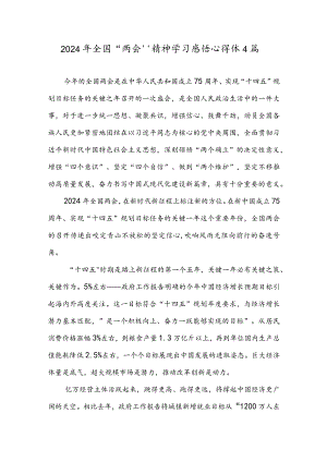 2024年全国“两会”精神学习感悟心得体会4篇.docx