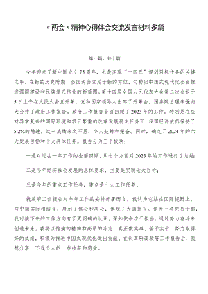 “两会”精神心得体会交流发言材料多篇.docx