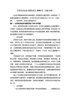 大学生毕业实习报告范文3000字（万能5篇）.docx