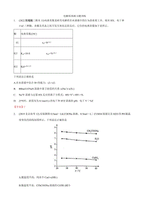 第五讲：电解质溶液习题训练（教师版）.docx