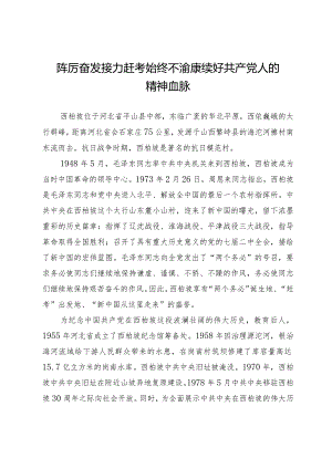 踔厉奋发接力赶考始终不渝赓续好共产党人的精神血脉.docx