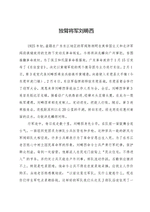 独臂将军刘畴西.docx