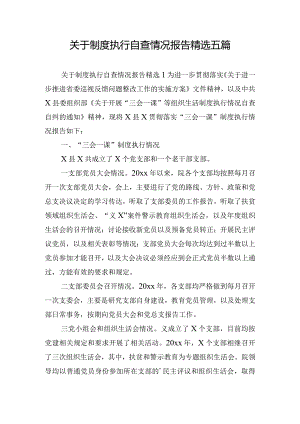 关于制度执行自查情况报告精选五篇.docx