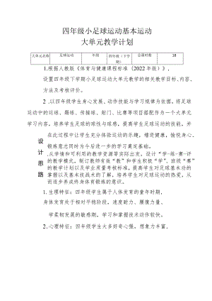 水平二四年级足球大单元设计---脚内侧踢球.docx