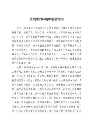 在陌生的环境中学会扎根.docx