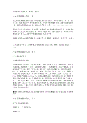 新村基本情况简介范文(推荐十二篇).docx