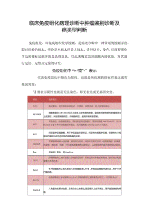 临床免疫组化病理诊断中肿瘤鉴别诊断及癌类型判断.docx