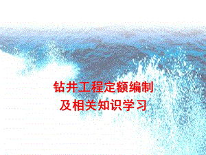 钻井工艺及预算方法.ppt