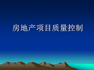 房地产项目质量控制讲义.ppt