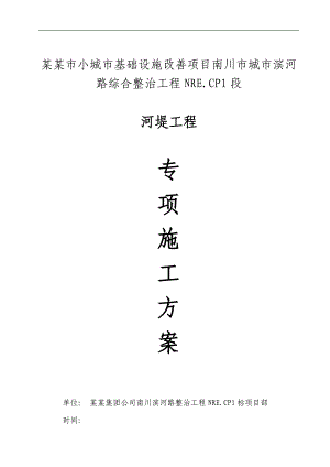 南川市城市滨河路综合整治工程NRE.CP1段河堤工程专项施工方案.doc
