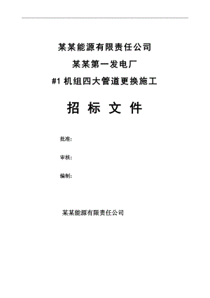 某发电厂机组四大管道更换施工招标文件.doc