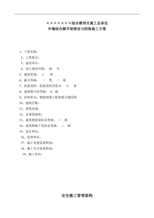 某工程外墙综合脚手架搭设施工方案.doc