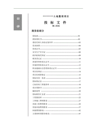 某土地整理投标施工组织设计（土地整理,土地复垦,土地平整,土地报告,土地评估,组织设计,施工设计） .doc