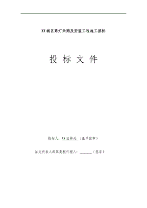 某城区路灯采购及安装工程施工招标投标文件.doc