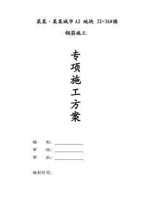某钢筋工程专项施工方案.doc