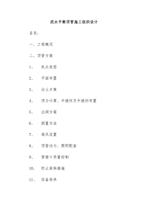 泥水平衡顶管施工组织设计.doc