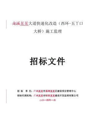 龙溪大道快速化改造(西环五丫口大桥)施工监理招标文件.doc