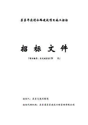 河南某农村二级公路建设项目施工招标文件.doc