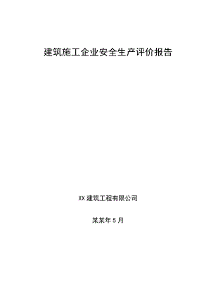 湖南某施工企业安全生产评价报告.doc
