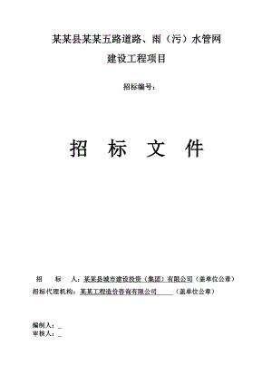 重庆某道路雨水管网建设工程项目施工招标.doc