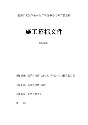 濮阳某调度中心电梯施工招标文件.doc