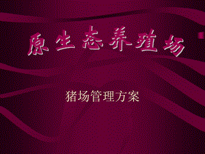 猪场规划方案及人员编制.ppt