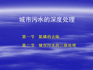 15水污染控制工程城市污水的深度处理.ppt
