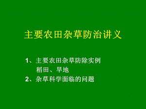 农田杂草防治讲义.ppt