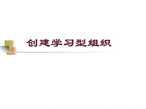 学习型组织建设教学.ppt