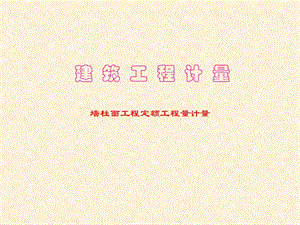 建筑工程计量墙柱面工程定额工程计量.ppt