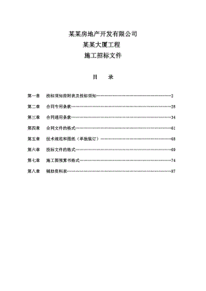 天津茂川房地产开发有限公司茂川大厦工程施工招标文件.doc