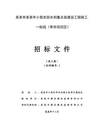 小型农田水利重点县施工招标文件.doc