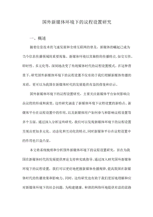 国外新媒体环境下的议程设置研究.docx