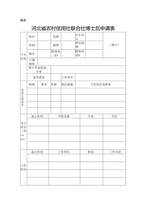 河北省农村信用社联合社博士后申请表.docx